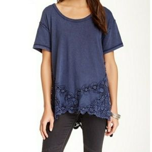 Free People The Stone Tee Top Crochet Tunic
